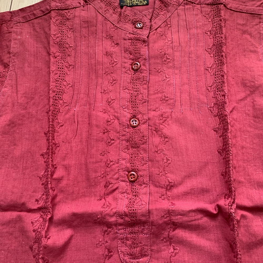 New vintage 100% cotton embroidered bohemian hippie top